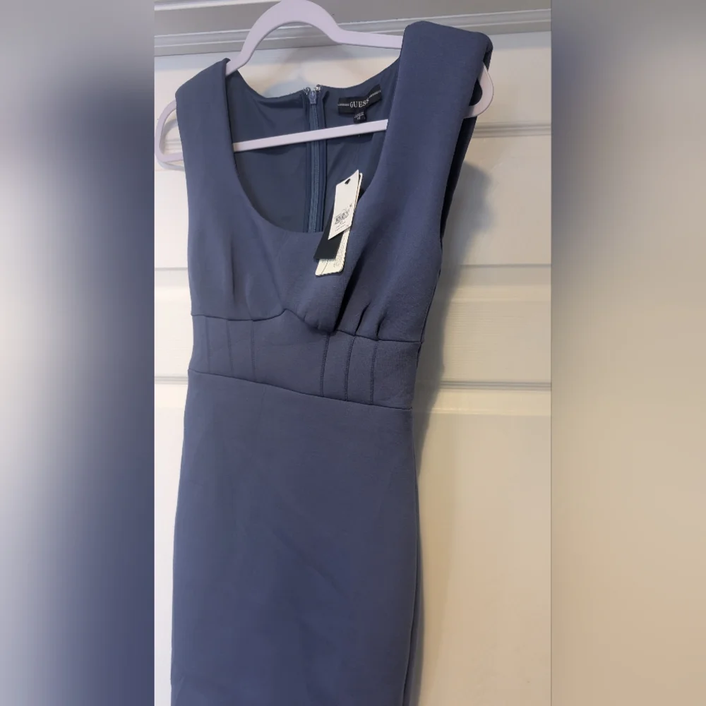 NEW! GUESS Womens Lenzing Ecovero Sleeveless Laurette Mini Dress Washed Out Navy - Picture 6 of 16